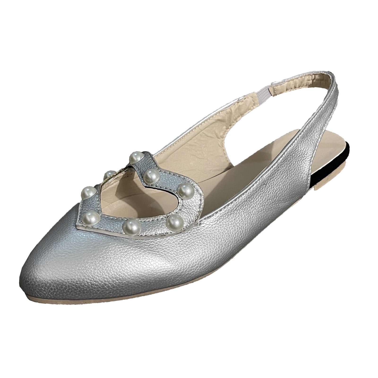 Casual Flat Shoes Female Pointed Toe Hollow Rhinestone Shoes